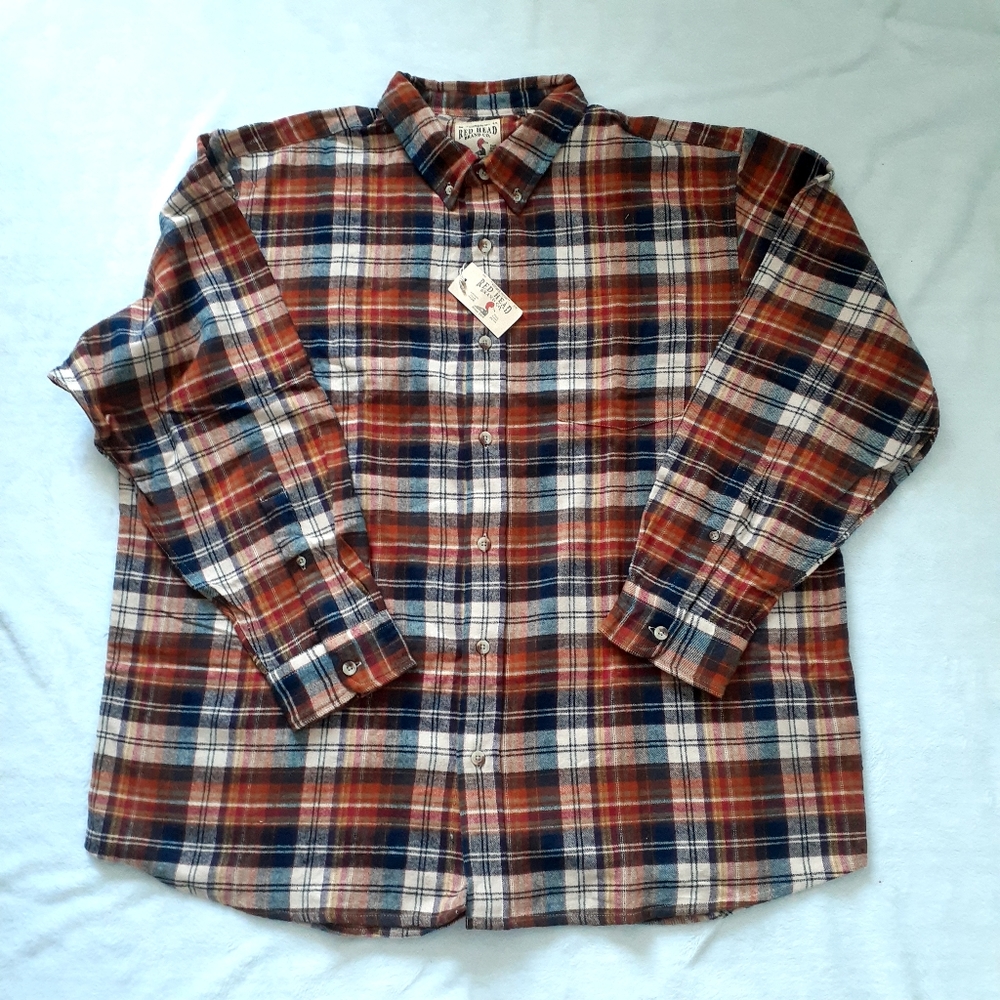 REDHEAD Men's Autum Plaid Flannel Button Down‎ Shirt Multicolor Big 2XL NEW
